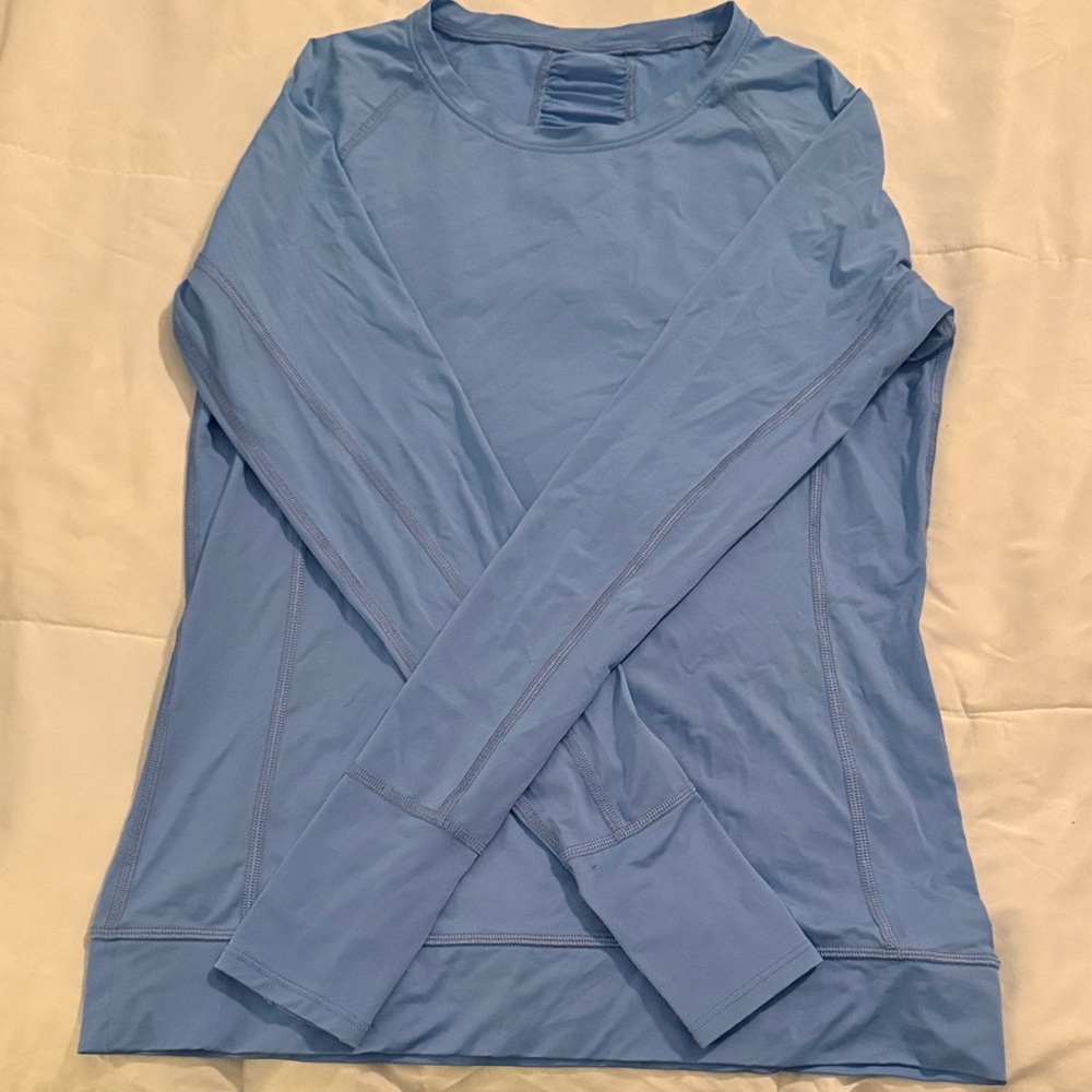 Elegant Sky Blue Long Sleeve Top